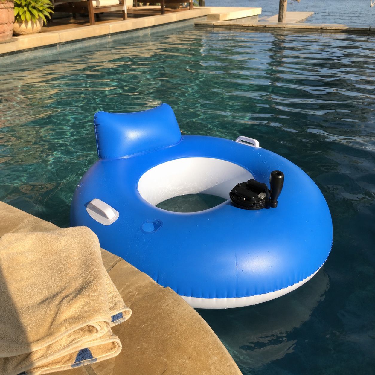 Rechargeable Motorized Pool Lounger - View 1 hover